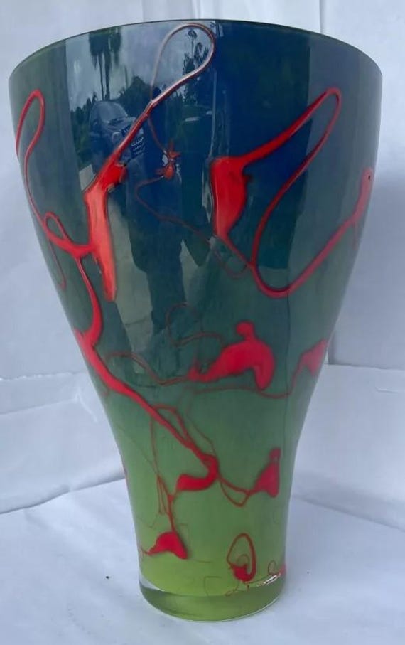 メイヨーズ ジュエラーのMURANO 大型サイン入りガラス花瓶 新品箱入り