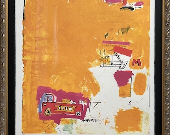 Litografía de edición especial "Camión de bomberos" de Jean-Michel Basquiat