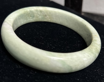 Jadeite Jade Bangle Bracelet Mix of Lighter  Green Hues