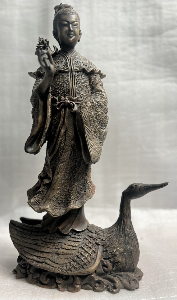 置物アンティーク白鳥鋳物