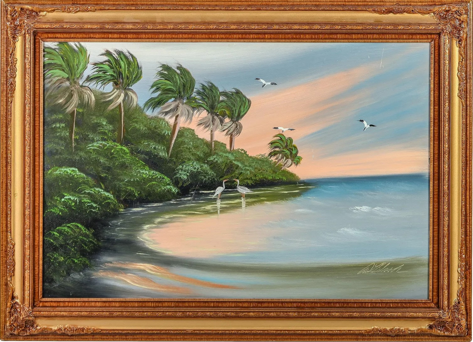 Al Black B.1947 Original Florida Highwayman Oil Painting in