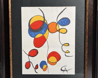 Spirale Alexandra Caldera 1970, oprawiona litografia, szkło UV, certyfikat autentyczności, podpisane dzieło sztuki