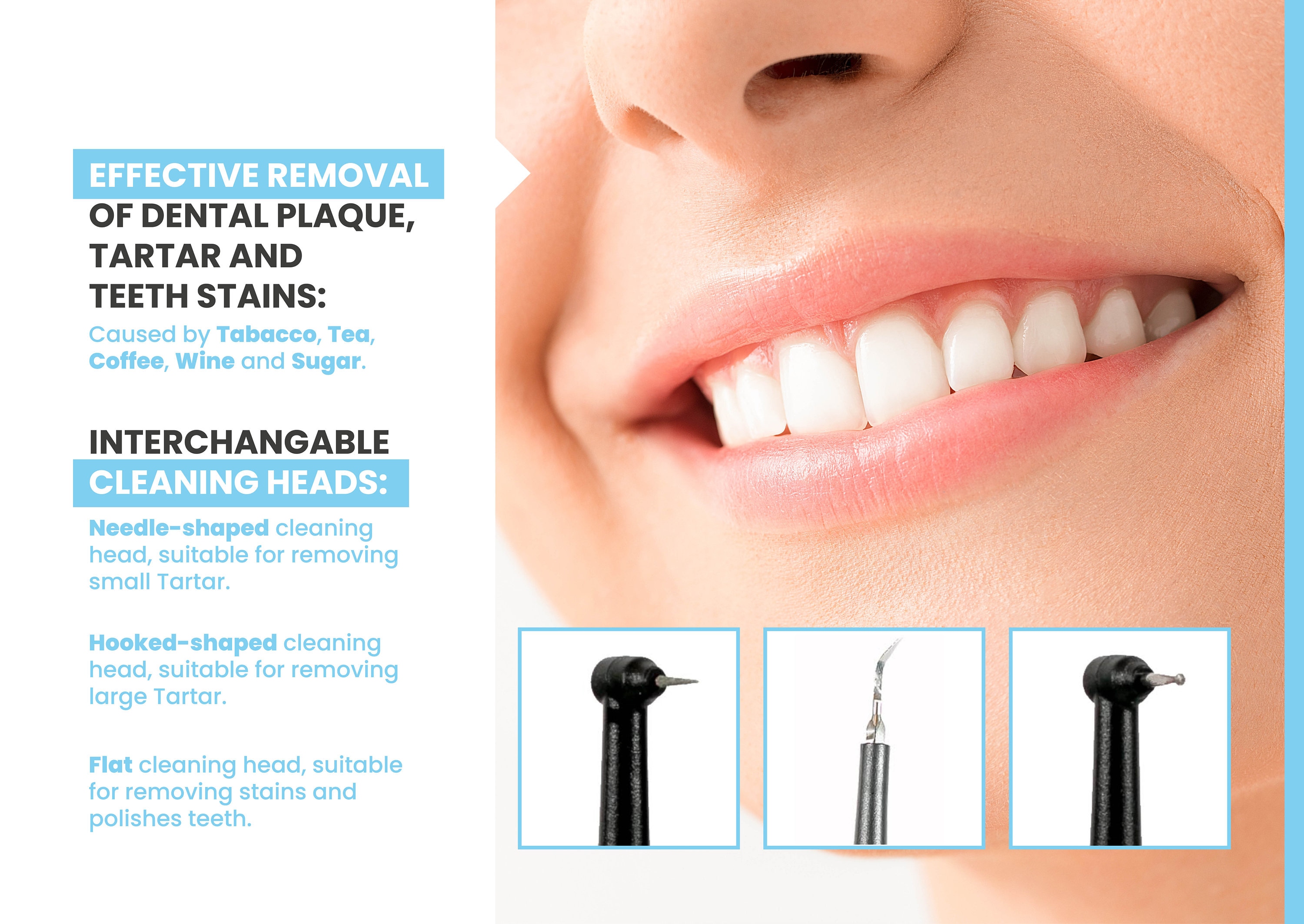 Ultrasonic Tooth Cleaner Electric Plaque Remover Dental Etsy