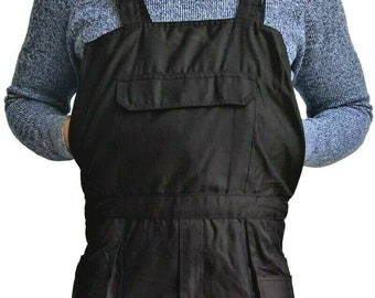 Heavy Duty Bib and Brace Overalls Mens Work Trousers Multi Pocket Robust Knee