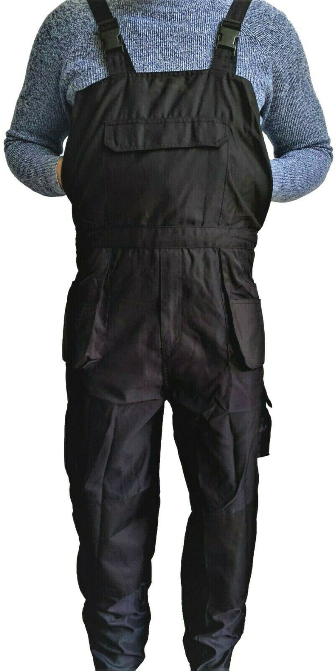 Heavy Duty Bib and Brace Overalls Mens Work Trousers Multi Pocket