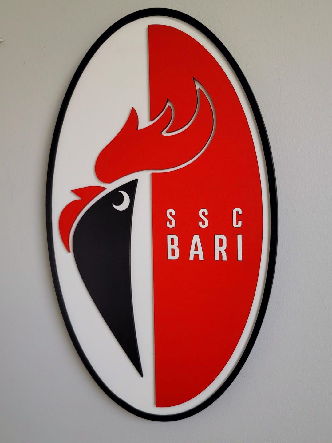 SSC Bari Football Club Team Logo 3D Wooden Sign, Medallion Sports Sign ...