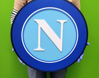 Società Sportiva Calcio Napoli Italy football team Logo 3D Wooden Sign, Medallion Sports Sign for Man Cave, sports bar, Sports Fan Gift