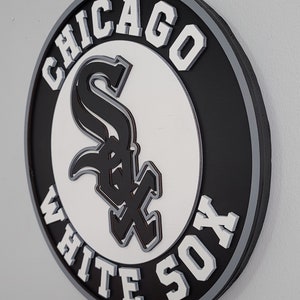 Chicago White Sox Logo 3D Wooden Sign, Medallion Sports Sign for Man ...