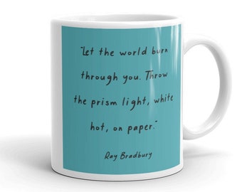 Ray Bradbury Quote Mug | Ray Bradbury Writing Mug, Author Gift Mug, Writer Gift Mug, Teacher Gift Mug, Ray Bradbury Art, Ray Bradbury Mug