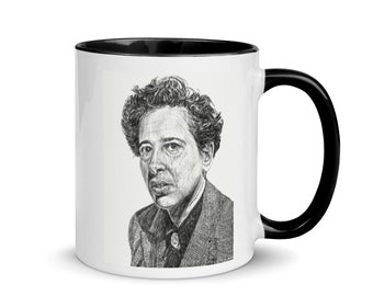 Hannah Arendt Mug | Hannah Arendt Quote Mug, Author Hannah Arendt Art, Writer Mug Gift, Author Mug Gift, Teacher Mug Gift, Hannah Arendt Mug