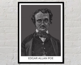 Edgar Allan Poe | Author Poster, Writer Gift, Literary Poster, Classroom Poster, Modern Home Decor, Horror Print