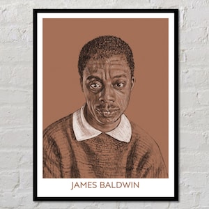 James Baldwin Author Poster, Writer Gift, Literary Poster, Classroom Poster, Modern Home Decor, Poetry Print image 1