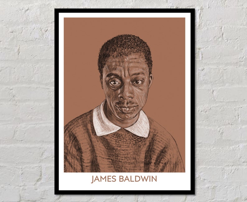 James Baldwin Author Poster, Writer Gift, Literary Poster, Classroom Poster, Modern Home Decor, Poetry Print image 1