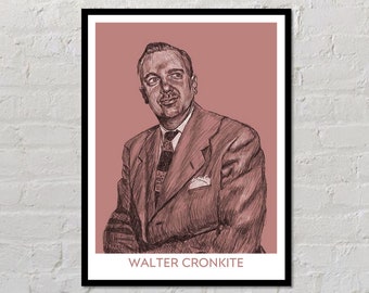 Walter Cronkite | Journalist Poster, Writer Gift, Literary Poster, Classroom Poster, Modern Home Decor