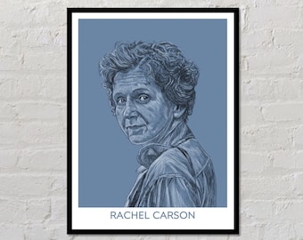 Rachel Carson | Author Poster, Writer Gift, Literary Poster, Classroom Poster, Modern Home Decor, Poetry Print