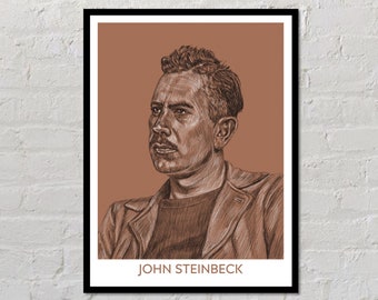 John Steinbeck | Author Poster, Writer Gift, Literary Poster, Classroom Poster, Modern Home Decor, Writer Print