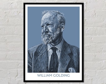 William Golding | Author Poster, Writer Gift, Literary Print, Classroom Poster, Modern Home Decor, Teacher Gift