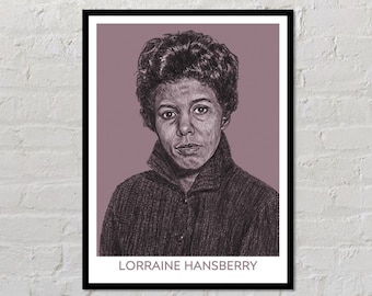 Lorraine Hansberry | Author Poster, Writer Gift, Literary Poster, Classroom Poster, Modern Home Decor, Writing Print