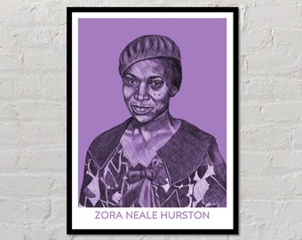 Zora Neale Hurston | Author Poster, Writer Gift, Literary Poster, Classroom Poster, Modern Home Decor, English Teacher Gift