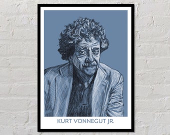 Kurt Vonnegut | Author Poster, Writer Gift, Literary Poster, Classroom Poster, Modern Home Decor