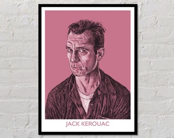 Jack Kerouac | Author Poster, Writer Gift, Literary Print, Classroom Poster, Modern Home Decor, Teacher Gift