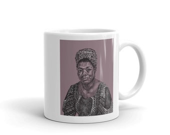 Maya Angelou Mug | Author Mug, Writer Gift, Teacher Gift, Tableware, Mug Print