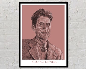 George Orwell | Author Poster, Writer Gift, Literary Poster, Classroom Poster, Modern Home Decor, Poetry Print