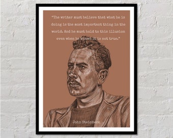 John Steinbeck Downloadable Poster | Author Gifts, Literary Prints, Writing Quotes, Teacher Gifts, Writing Poster, Writing Inspiration