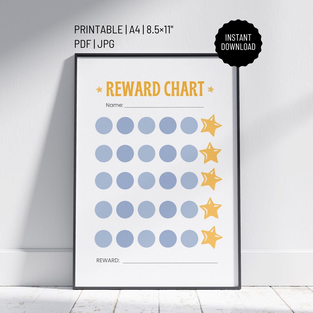 Printable Reward Chart | Instant Download | High-resolution PDF | Girl ...