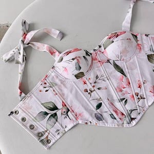 Cottagecore White corset Medieval corset top Summer crop top Milkmaid drop waist corset Elegant Cosplay Fantasy Fairy corset Overbust corset