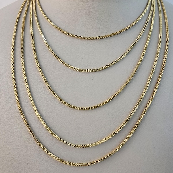 10K Gold Franco Chain, Gold Necklace, Everyday Jewelry, Unisex Gold Franco Chain