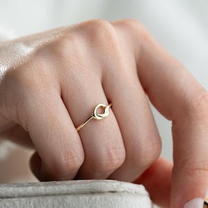 Dainty Knot Ring, 14K Real Gold Thin Love Knot Ring, Minimalist Knot Band Ring, Promise Ring, Eternity Ring, Gift For Her, Mothers Day Gift