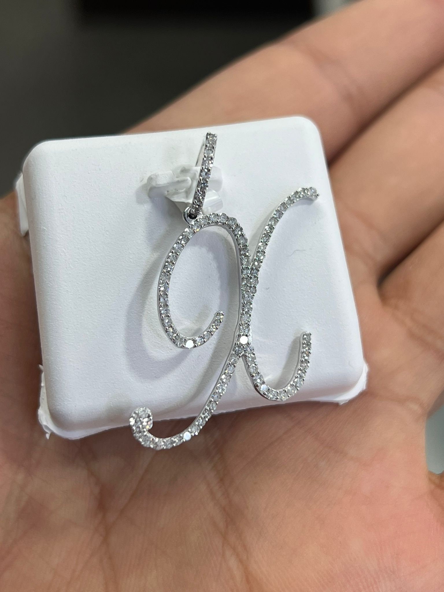 White gold hotsell custom pendant