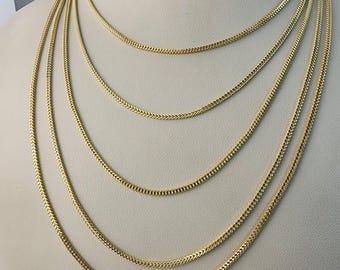 10K Gold Franco Chain, Gold Necklace, Everyday Jewelry, Unisex Gold Chain, Mothers Day Gift