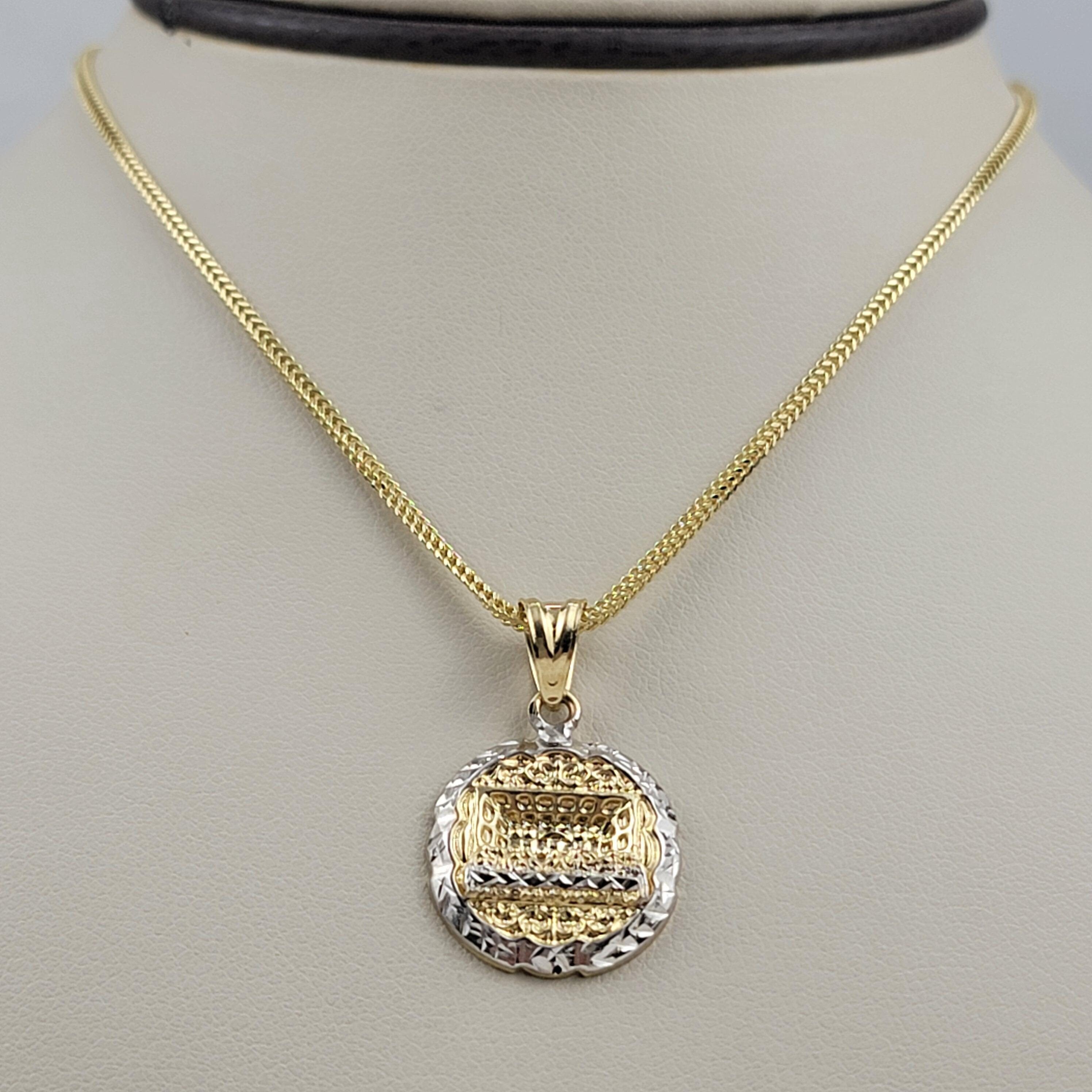 Gold Medallion Last Supper Necklace, 10K Two Tone Last Supper Pendant and  Chain, Gold Religious Jewelry, Hilltown Jewelers, Christmas