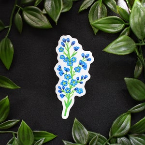 Vergissmeinnicht Aufkleber, Vinyl Aufkleber, Botanische Aufkleber, Geschenk für Pflanzenliebhaber, Blumenaufkleber, Floral Laptop iPad Schreibwaren Journal Planer