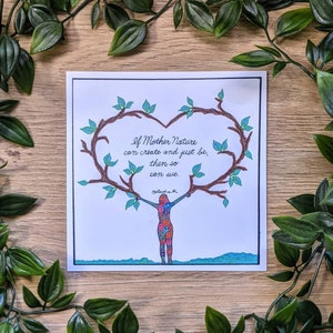 Impression de poésie Mère Nature, Impressions de décoration murale 5 « x5 », Cadeaux de poésie, Impressions inspirantes, Cartes de poésie, Cadeau d’amoureux des plantes, Décoration intérieure