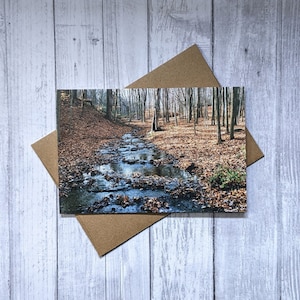 Carte de vœux Winding Stream, carte vierge 4x6 avec enveloppe Kraft, cartes d’automne, carte de fête des pères, anniversaire Merci Mariage Sympathie