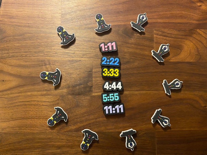 Spiritual Numbers and Yoga Shoe Charms for Crocs 