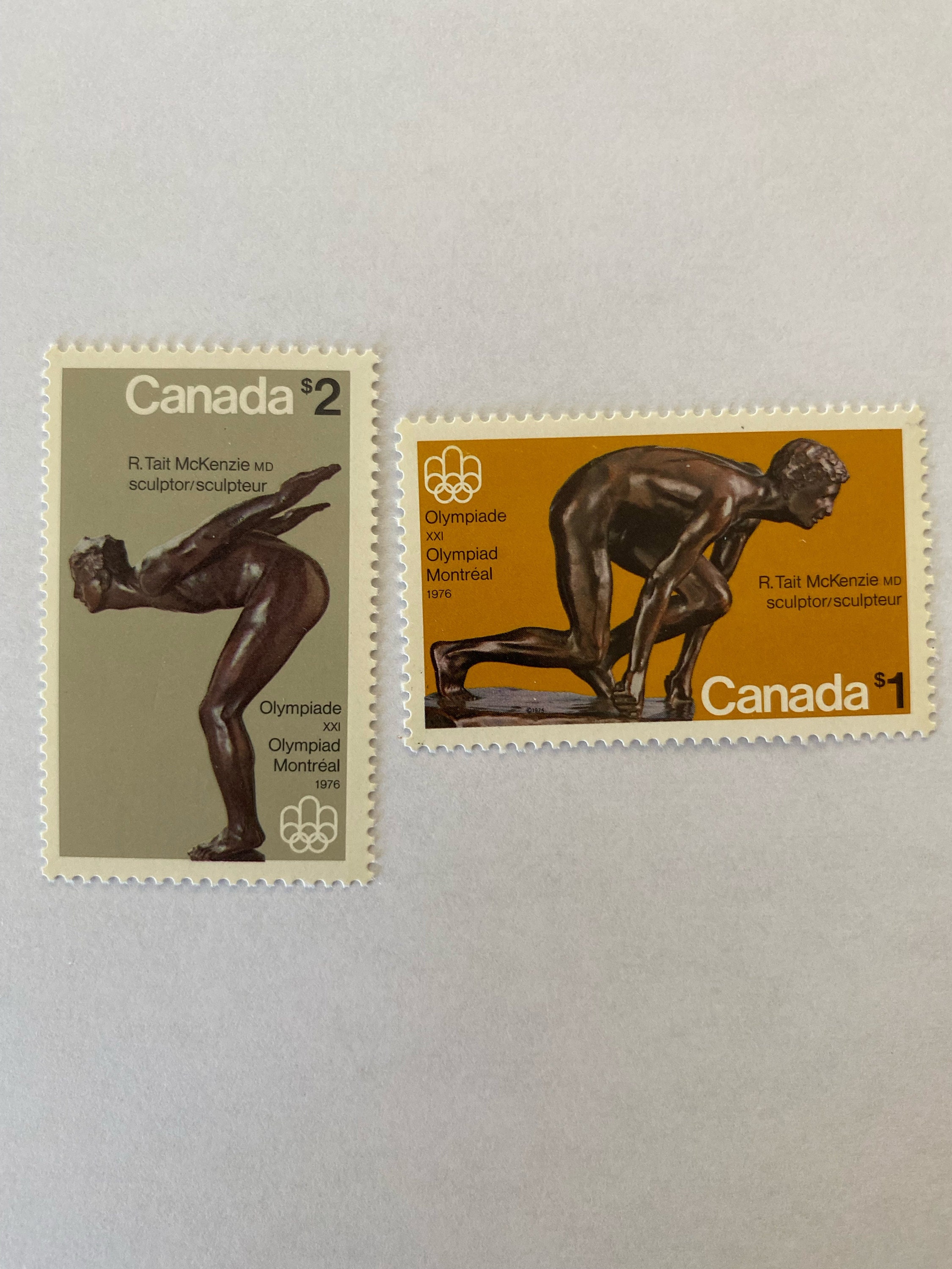 Two Canadian olympics collectable postage stamps Etsy