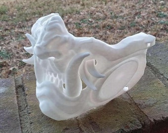 Oni Mask 3D-geprinte snauwende tijger, gestreept beest, ONGEVERFD of GESCHILDERD