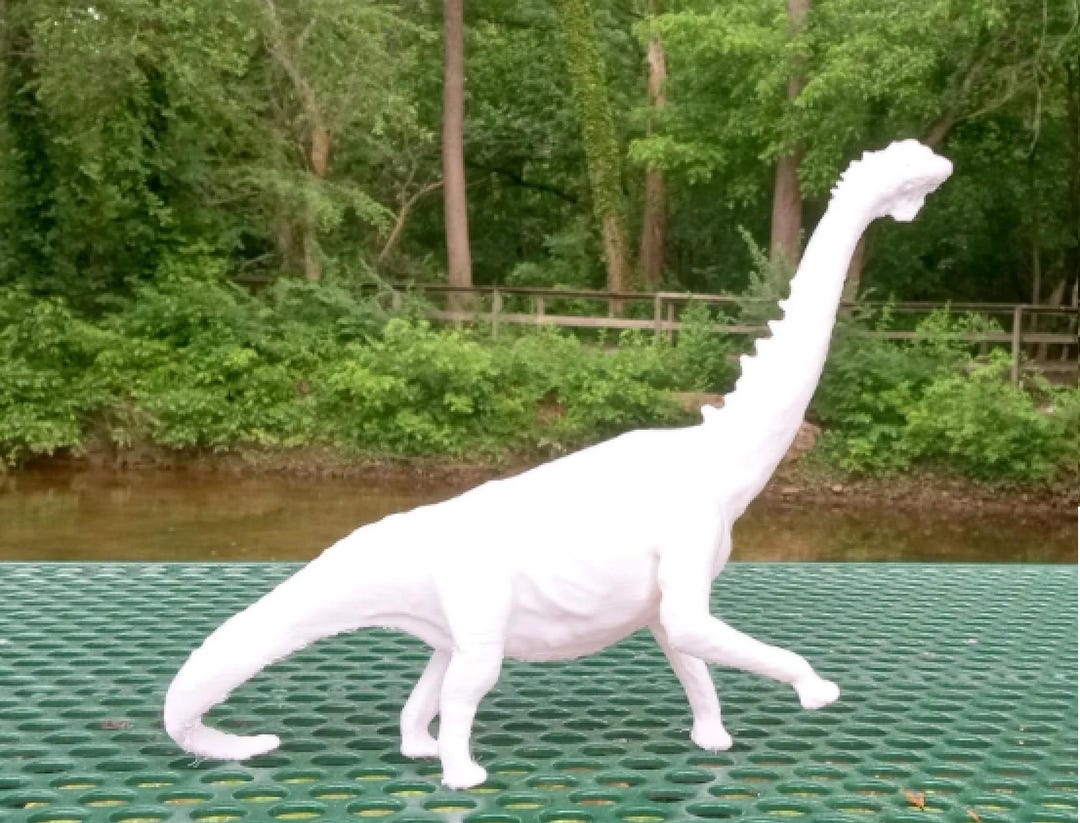 Unpainted Sauroposeidon Statue Dinosaur Model Collector Decor