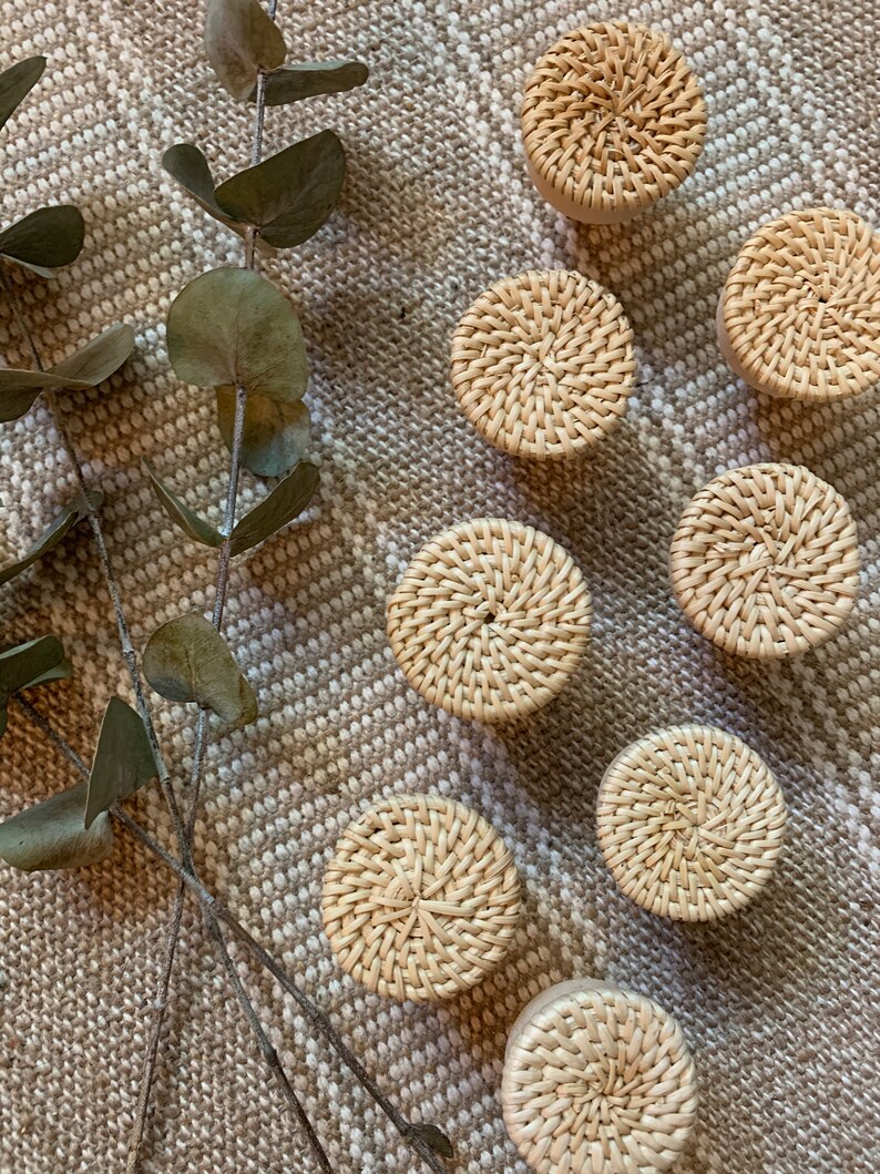 Rattan Knobs Etsy