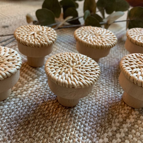 Rattan Knobs Etsy