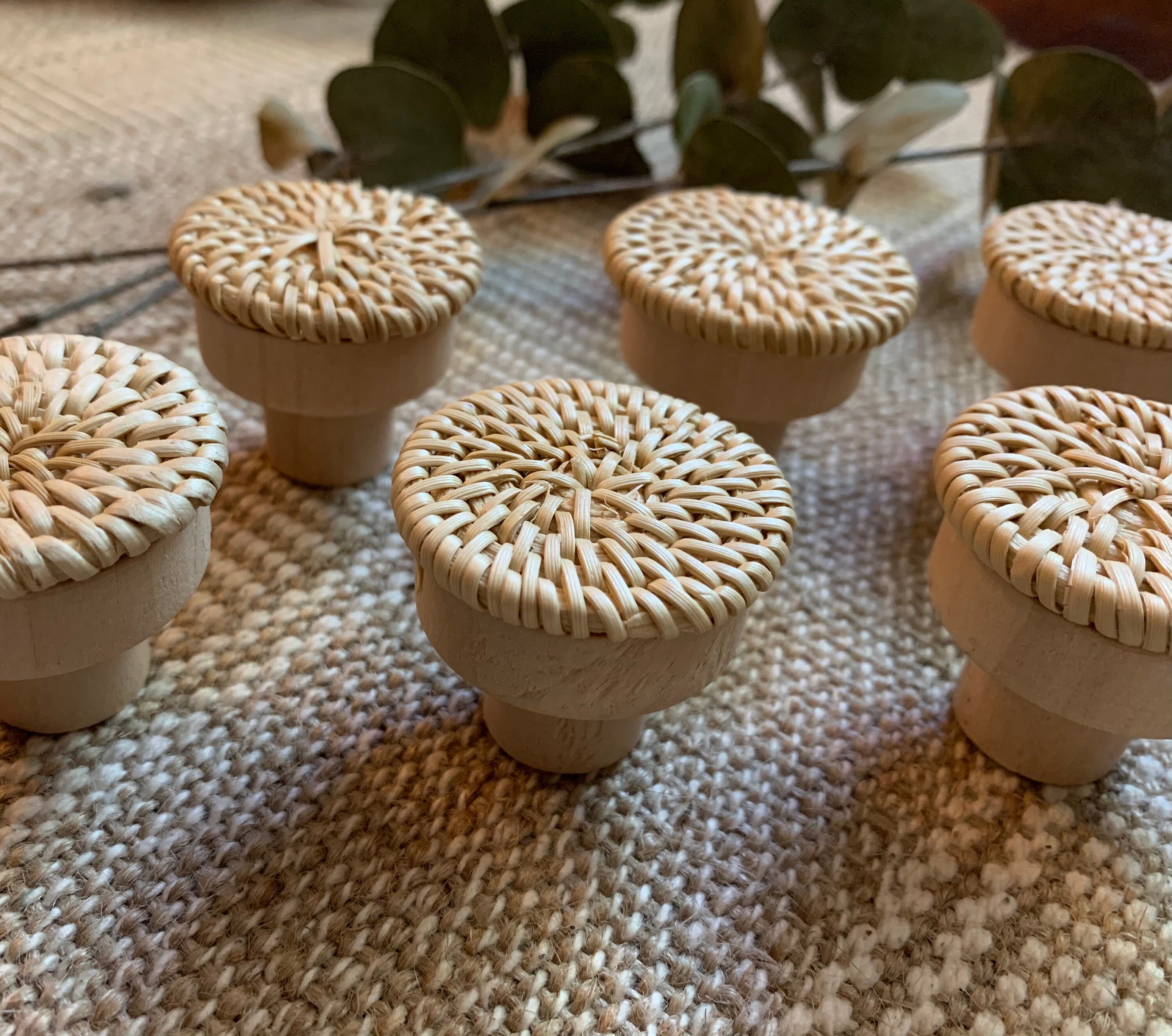Rattan Knobs Etsy