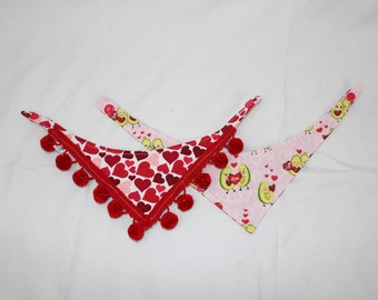 Valentine's Pet Bandanas, Heart Bandanas, Fringe Bandanas, Cat Bandanas, Dog Bandanas, Cute Bandanas, Bandanas for Pets