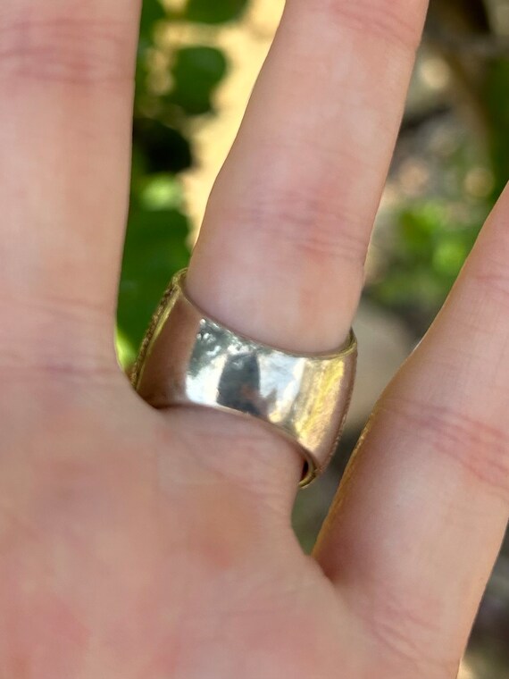 Sterling Silver Turquoise Statement Ring Band Siz… - image 5