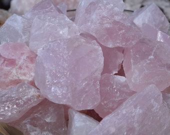 1/2 Pound of Rose Quartz Natural Crystals, Raw/Rough Rose Quartz, Bulk Rose Quartz, 5-9 Per 1/2 Pound, Chakra Stones, Metaphysical Healing