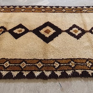 Vintage handwoven berber accent Moroccan runner rug, 3'0'' X 4'6'' hallway rug shipping included image 3