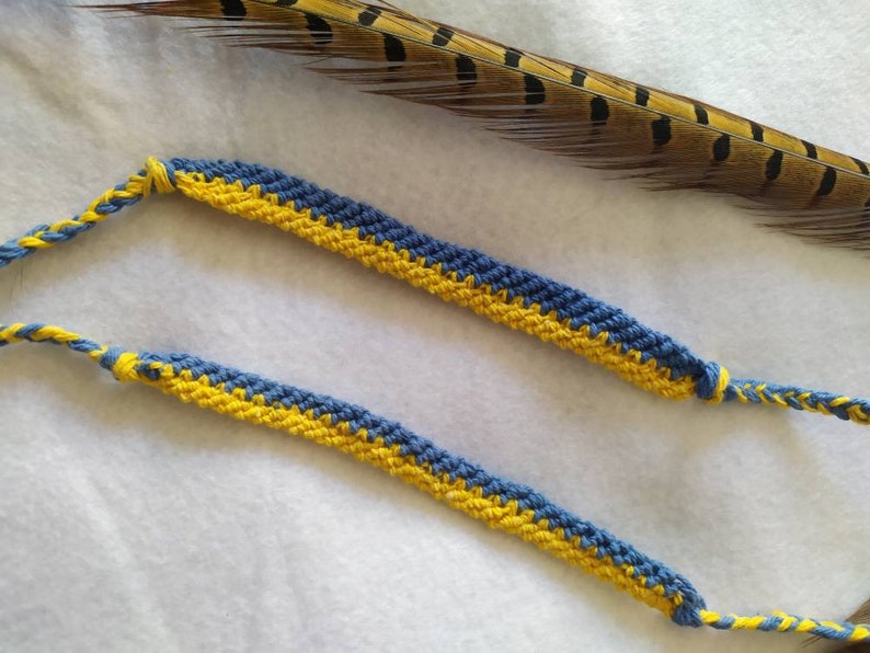 Macramé bracelets in the colors of the Ukrainian flag image 2